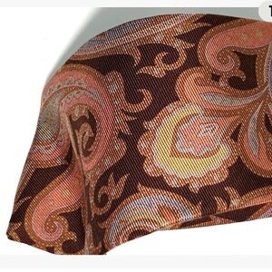 NEE ETRO Milano Gorgeous Brown Autumnal Paisley Print Tie Wide Necktie 100% Silk